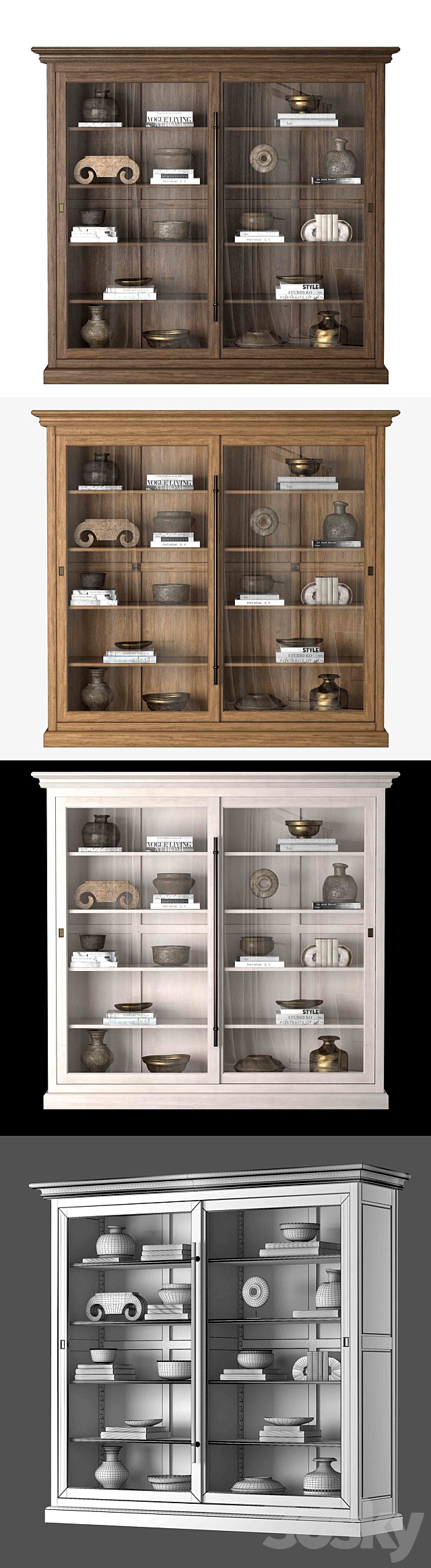 CABINET WITH SLIDING DOORS 61460863 BLK 3DSMax File - thumbnail 3