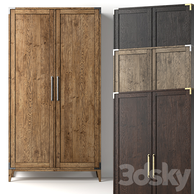 CAYDEN CAMPAIGN PANEL DOUBLE-DOOR CABINET 3ds Max - thumbnail 1