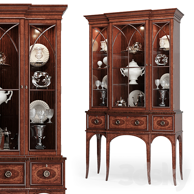 Century – Wellington Court Breakfront Display Cabinet 30H-423 3DSMax File - thumbnail 1