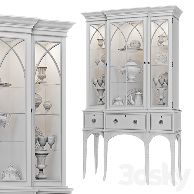 Century – Wellington Court Breakfront Display Cabinet 30H-423 3DSMax File - thumbnail 3