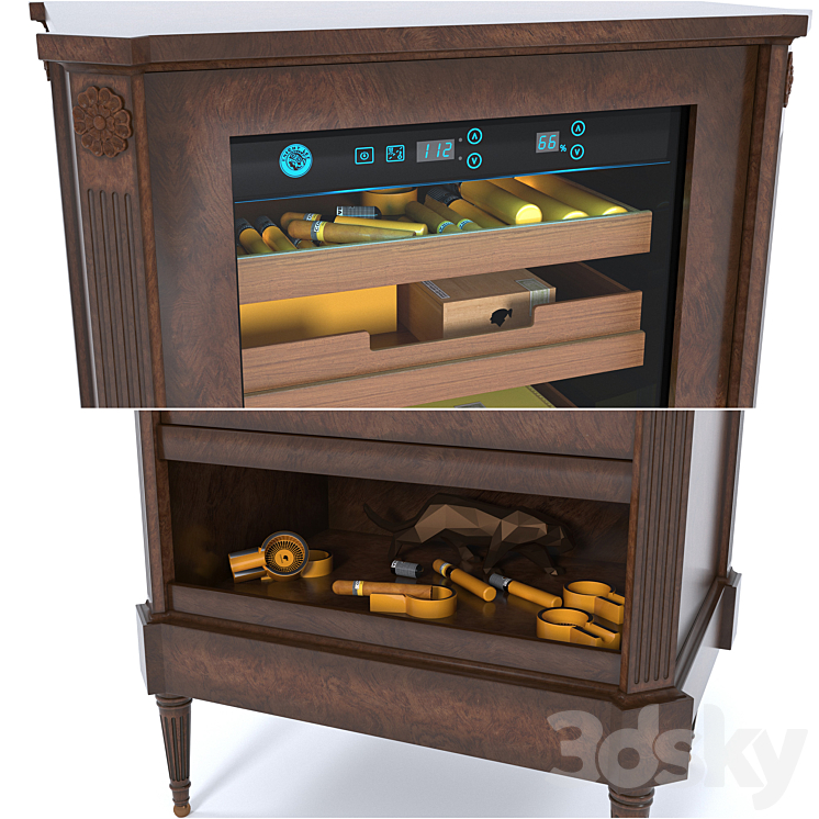 Cigar cabinet 3DS Max - thumbnail 2