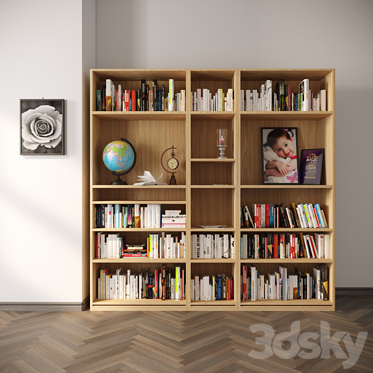 Classic Book Shelf YK2 3DS Max - thumbnail 1