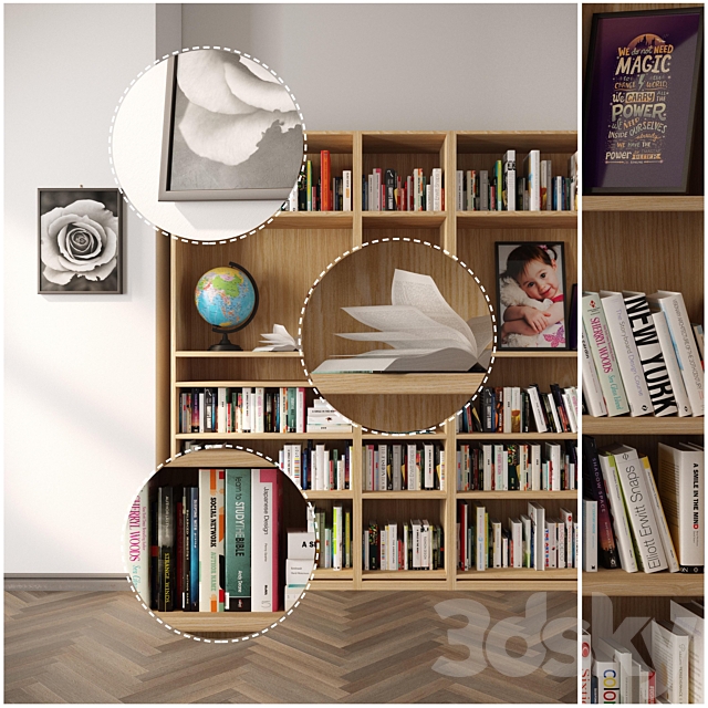 Classic Book Shelf YK2 3DSMax File - thumbnail 2