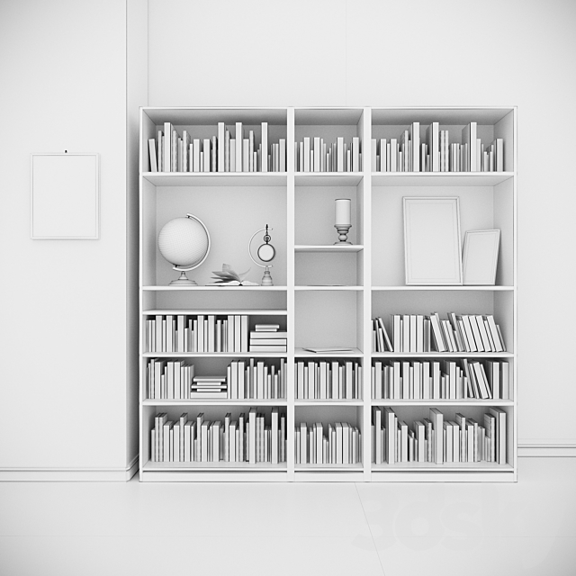 Classic Book Shelf YK2 3DSMax File - thumbnail 3