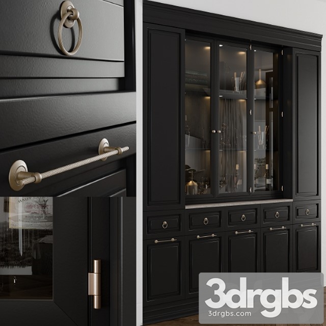 Classic display cabinet black 3dsmax Download - thumbnail 1