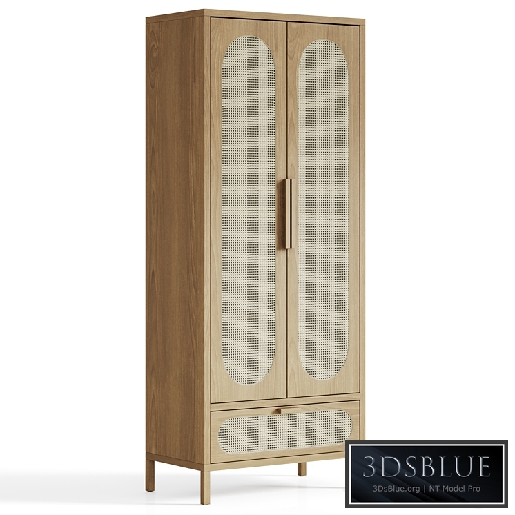 Classic Rattan & Wood Cabinet 3DS Max - thumbnail 3