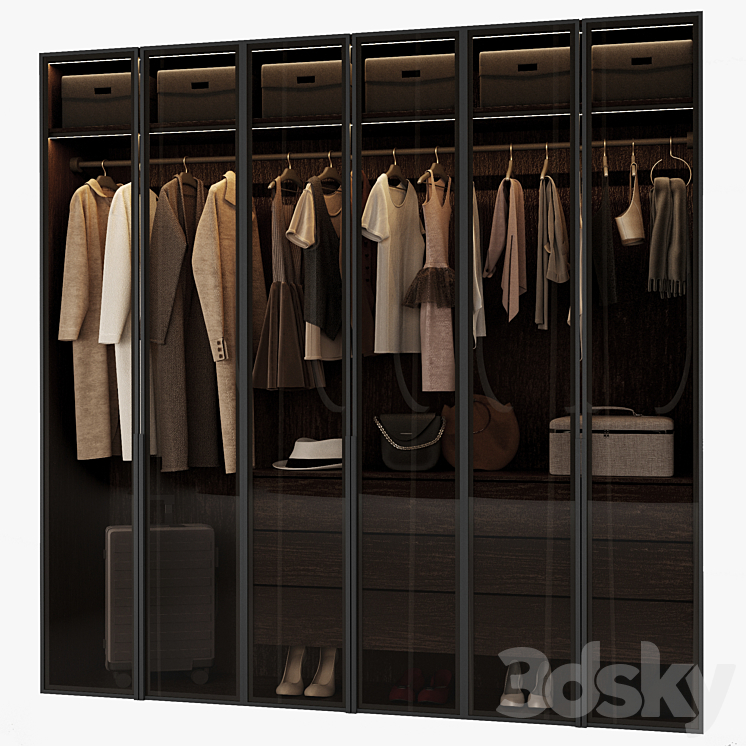 Closed wardrobe 3DS Max Model - thumbnail 1