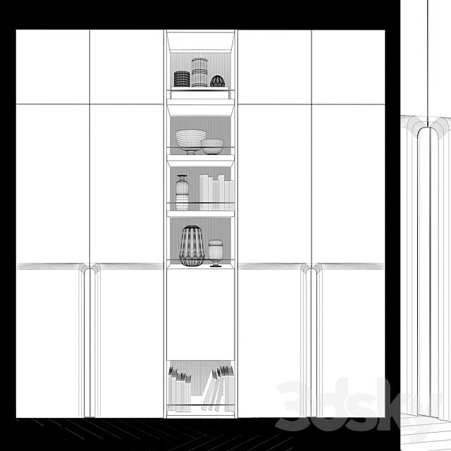 Contemporary wardrobes 05 3DSMax File - thumbnail 3