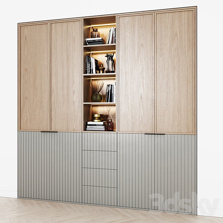 Contemporary wardrobes 37 3DS Max Model - thumbnail 2