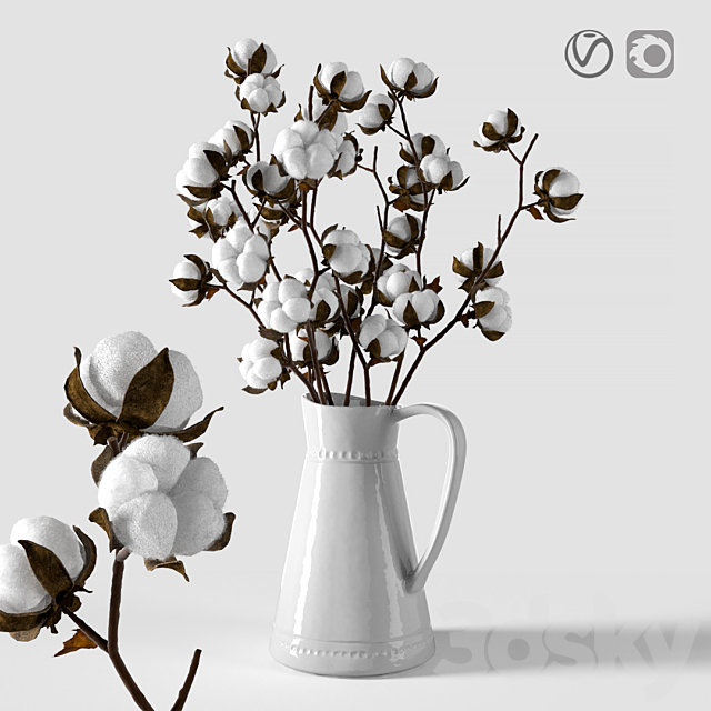 Cotton in a jug 3DSMax File - thumbnail 1