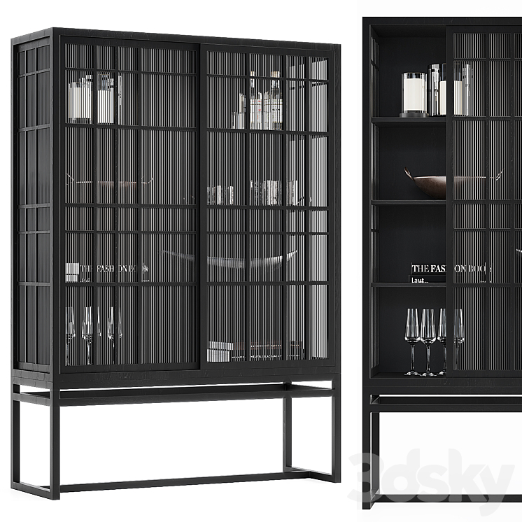 Crate & Barrel Highland cabinet 3DS Max Model - thumbnail 1