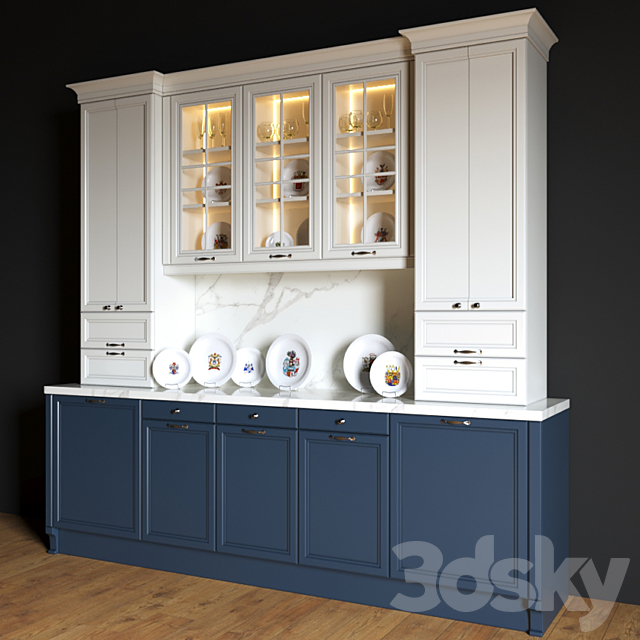 Decorated sideboard 3ds Max - thumbnail 2