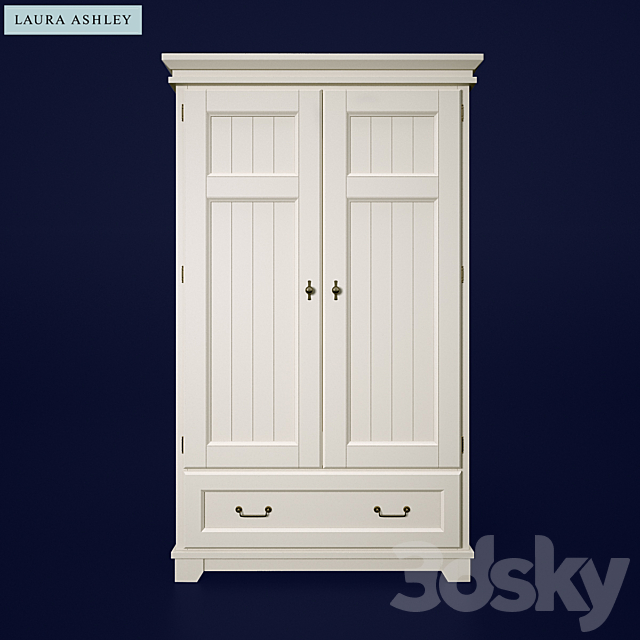 Devon Dove Grey Wardrobe – 2 Doors 3DSMax File - thumbnail 1