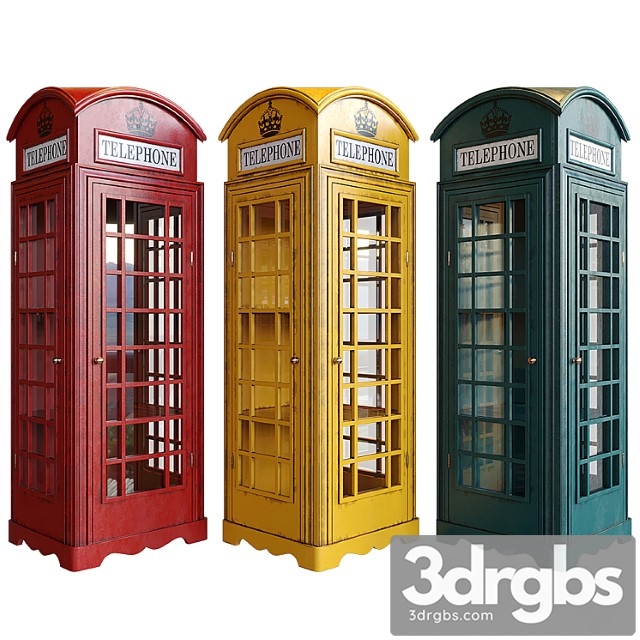 Display cabinet london telephone box 3dsmax Download - thumbnail 1