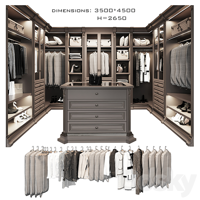 Dressing room Benedetti luxury 3. 3ds Max - thumbnail 1