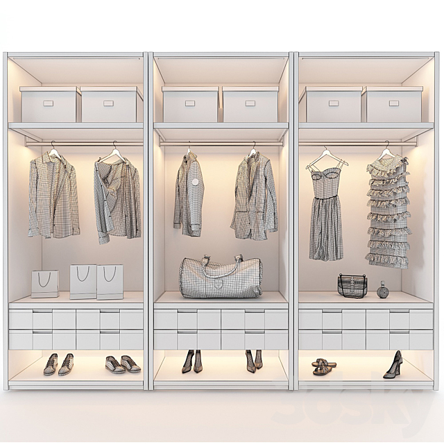 Dressing room Poliform fitted_2 3DS Max Model - thumbnail 2