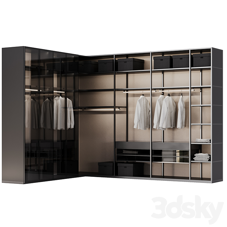 dressing room Poliform SENZAFINE 3DS Max Model - thumbnail 1