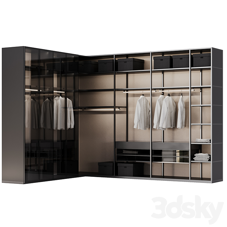 dressing room Poliform SENZAFINE 3DS Max - thumbnail 1