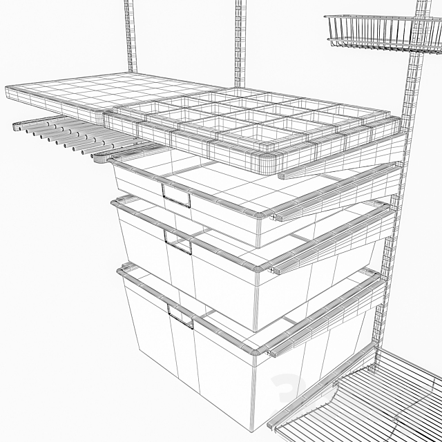 Elfa Wardrobe system 3ds Max - thumbnail 3