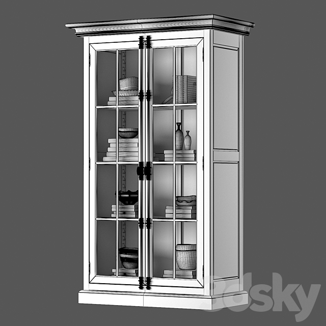 FRENCH CASEMENT DOUBLE-DOOR CABINET 3ds Max - thumbnail 2