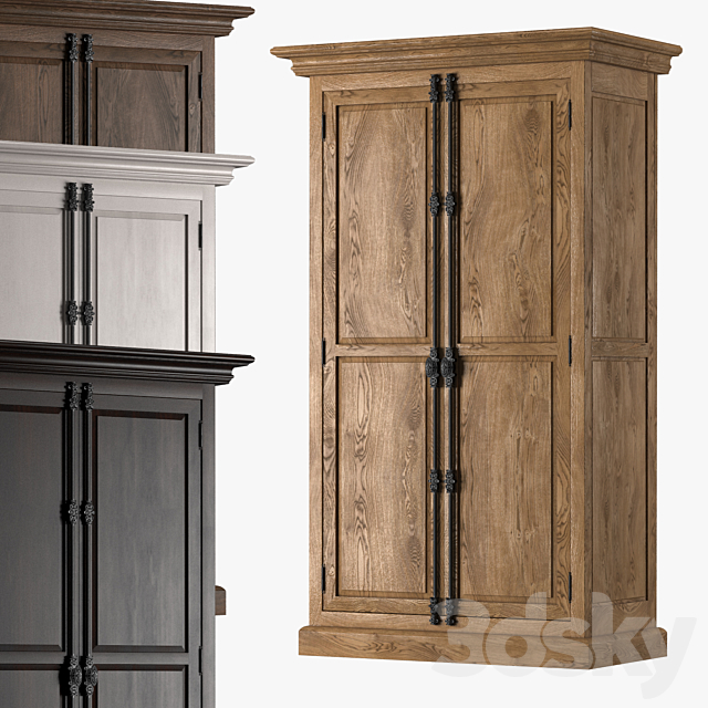 FRENCH PANEL DOUBLE-DOOR CABINET 3ds Max - thumbnail 1