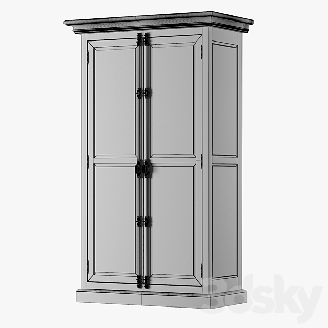 FRENCH PANEL DOUBLE-DOOR CABINET 3ds Max - thumbnail 3