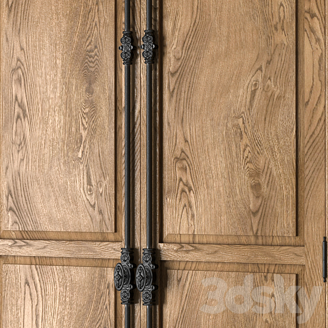 FRENCH PANEL DOUBLE-DOOR CABINET 3DS Max Model - thumbnail 2