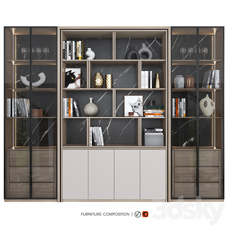 Furniture composition 33 3DS Max Model - thumbnail 1