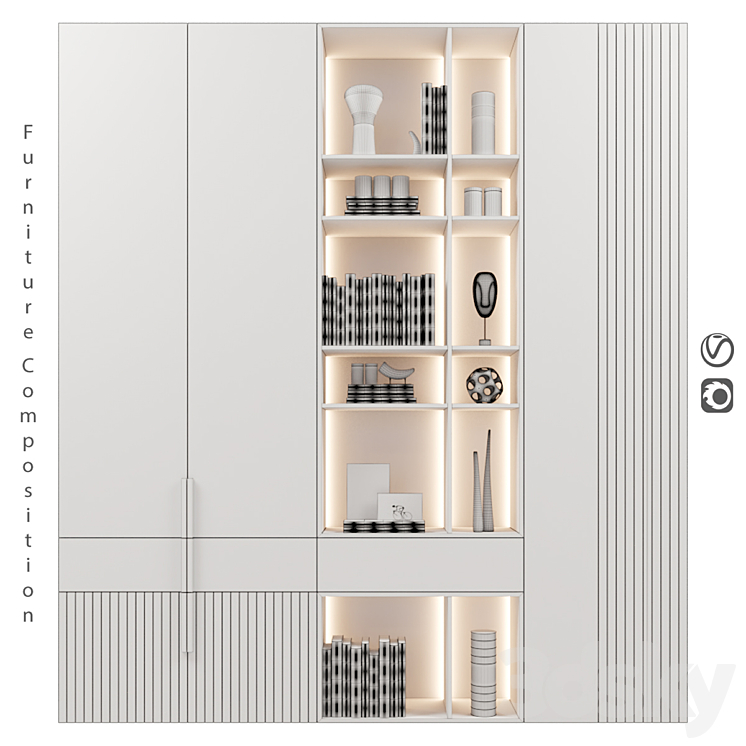 Furniture composition | 332 3DS Max Model - thumbnail 2