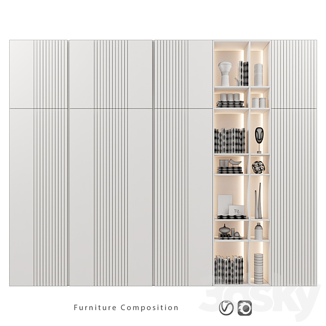 Furniture composition | 385 3DS Max Model - thumbnail 2