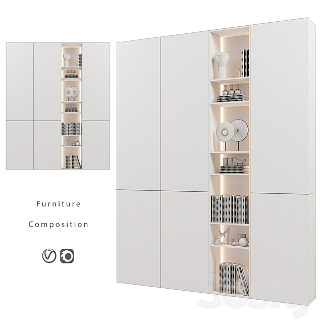 Furniture composition | 393 3ds Max - thumbnail 3