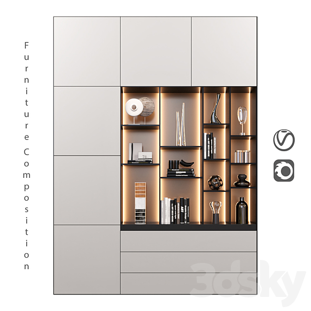 Furniture Composition | 48 3ds Max - thumbnail 1