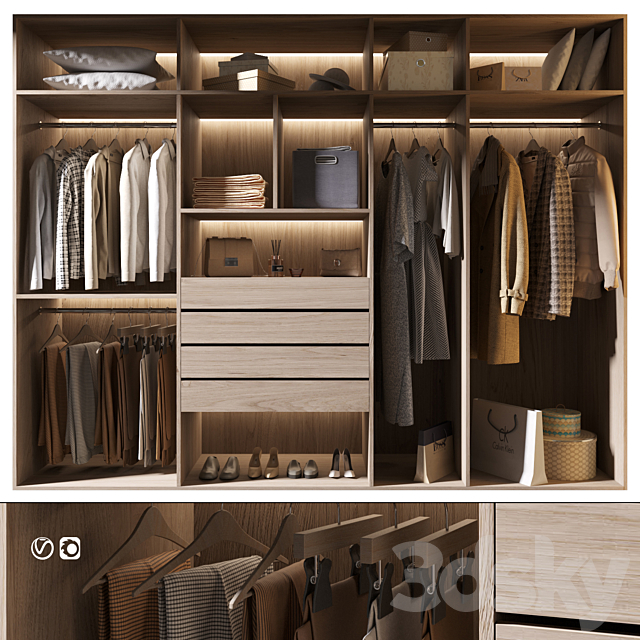 Furniture Composition | 550 | Wardrobe 3ds Max - thumbnail 1