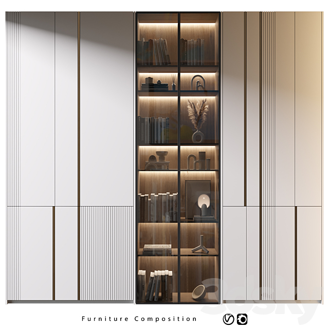 Furniture Composition | 584 3ds Max - thumbnail 1