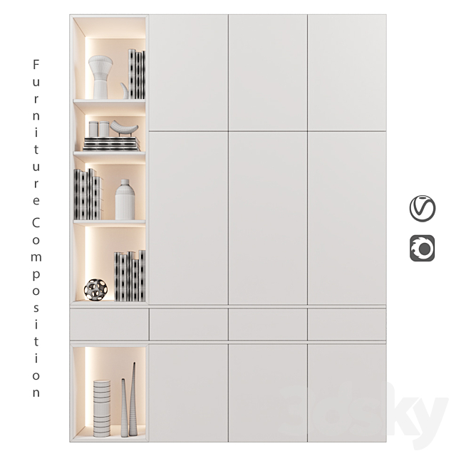 Furniture Composition | 77 3ds Max - thumbnail 2