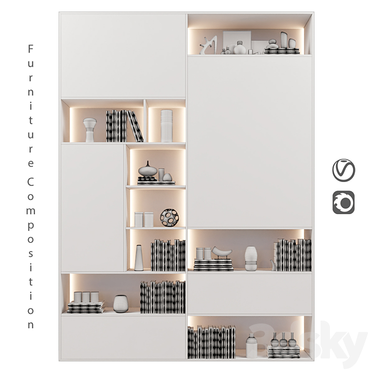 Furniture composition | 99 3DS Max Model - thumbnail 2