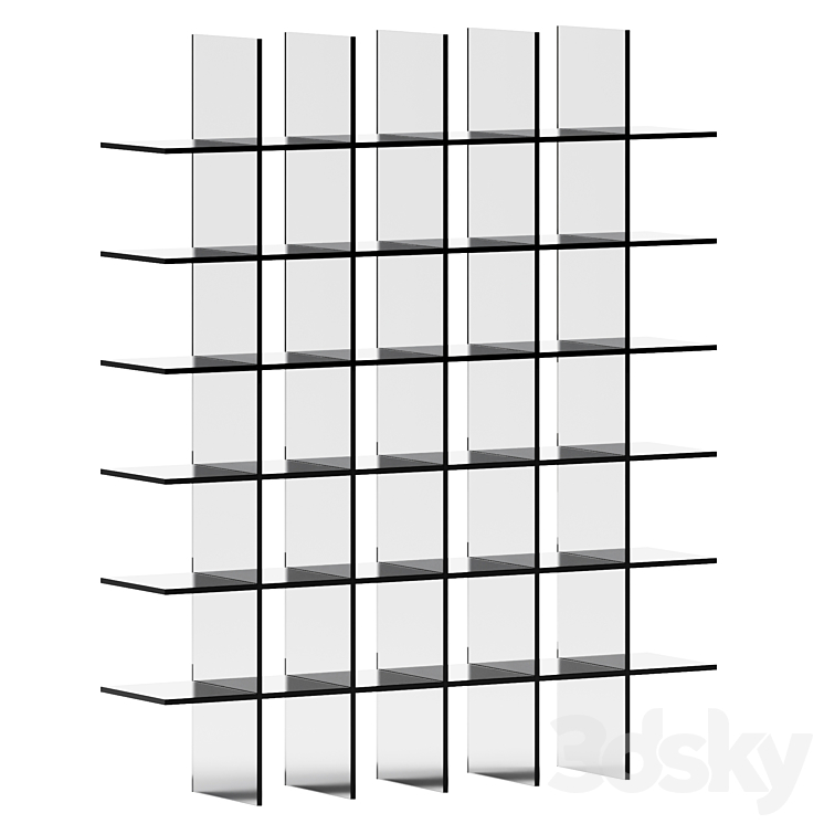 Glass Shelves 1 (1976) by Glas Italia 3DS Max Model - thumbnail 2