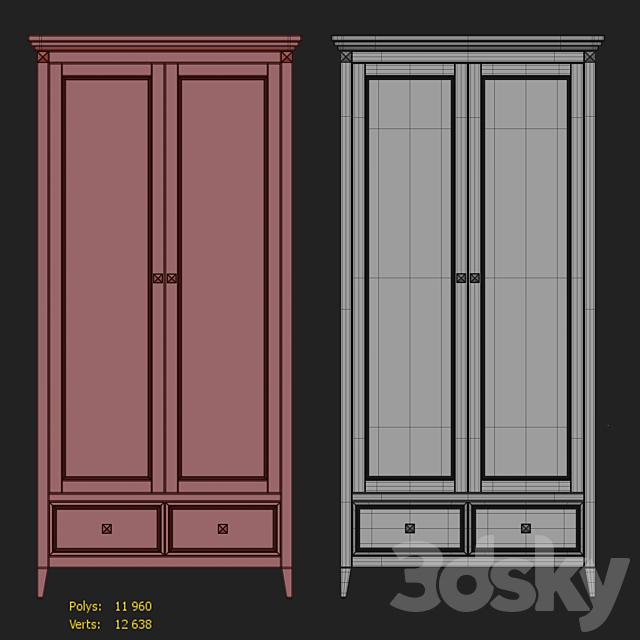 Hinged wardrobe for RFS Brooklyn clothes. Wardrobe by MebelMoscow 3DS Max Model - thumbnail 5