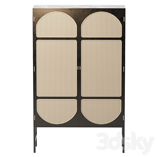 HK-Living Retro webbing cabinet black 3DSMax File - thumbnail 1