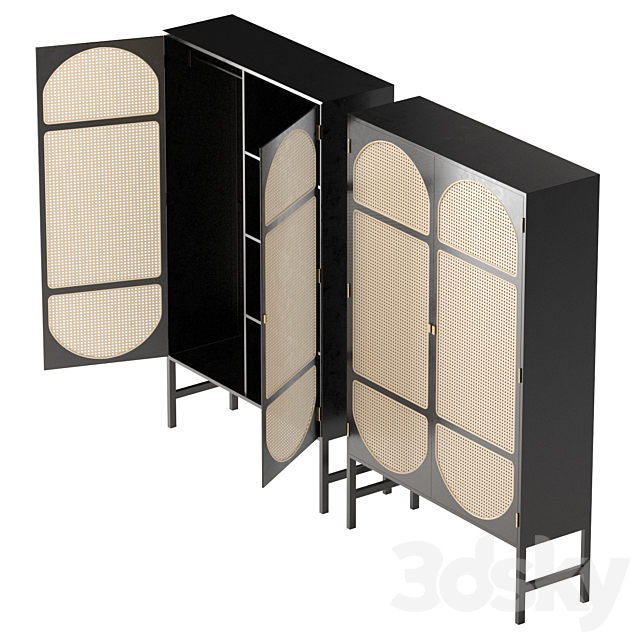 HK-Living Retro webbing cabinet black 3DSMax File - thumbnail 3