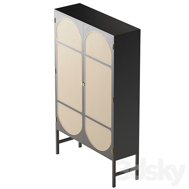 HK-Living Retro webbing cabinet black 3DSMax File - thumbnail 5