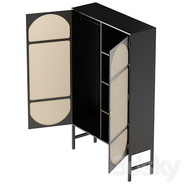 HK-Living Retro webbing cabinet black 3DSMax File - thumbnail 6