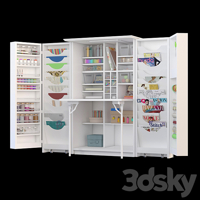 Hobby cupboard 3DS Max Model - thumbnail 4