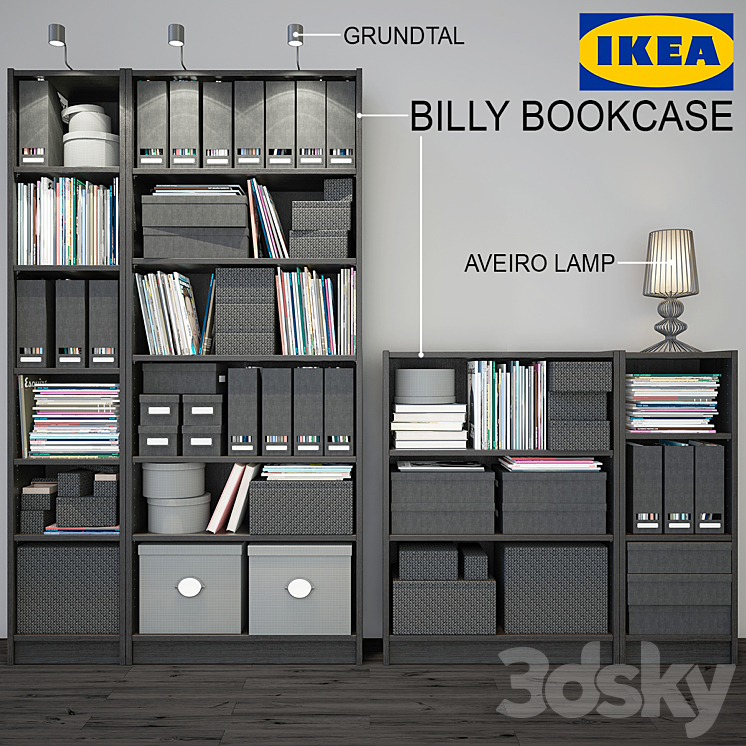 IKEA Billy Bookcase black 3DS Max - thumbnail 1