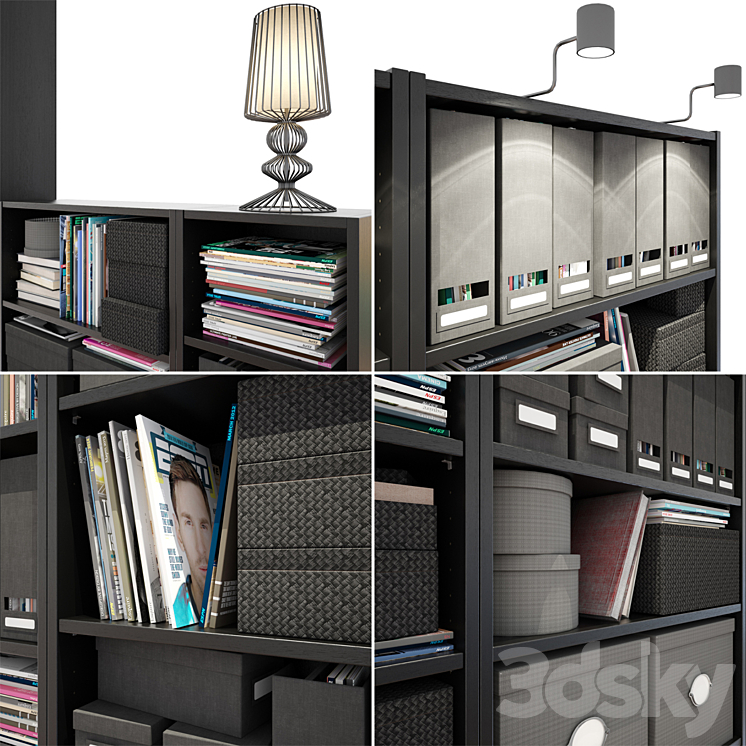 IKEA Billy Bookcase black 3DS Max - thumbnail 2