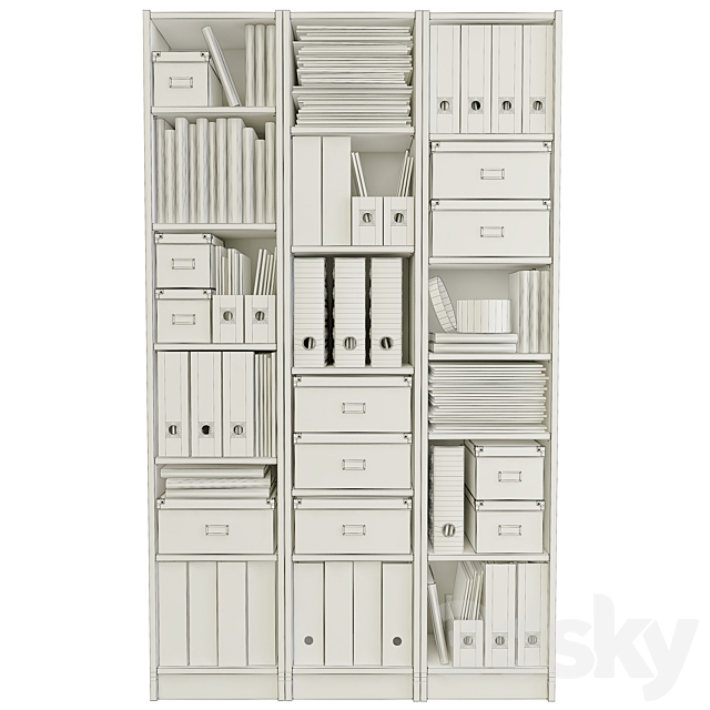 IKEA Billy Bookcase white 3DSMax File - thumbnail 3