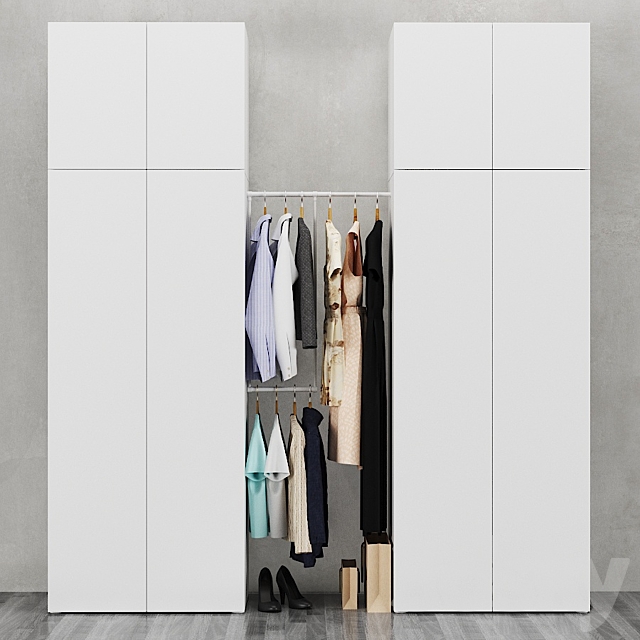 IKEA Combination Wardrobe OPHUS 3ds Max - thumbnail 1