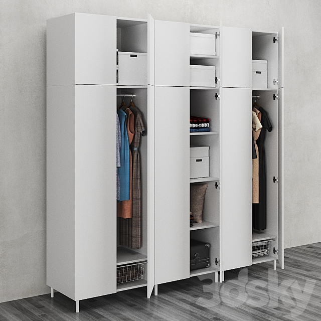 IKEA Combination Wardrobe OPHUS 3DS Max Model - thumbnail 3