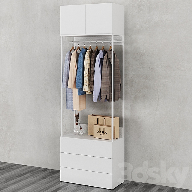 Ikea | Ophus Wardrobe 2-Door and 3 Drawers 3DS Max Model - thumbnail 3