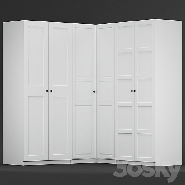 Ikea PAX corner wardrope A 3ds Max - thumbnail 1